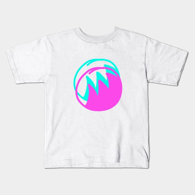 blue pink water waves design Kids T-Shirt by Artistic_st
